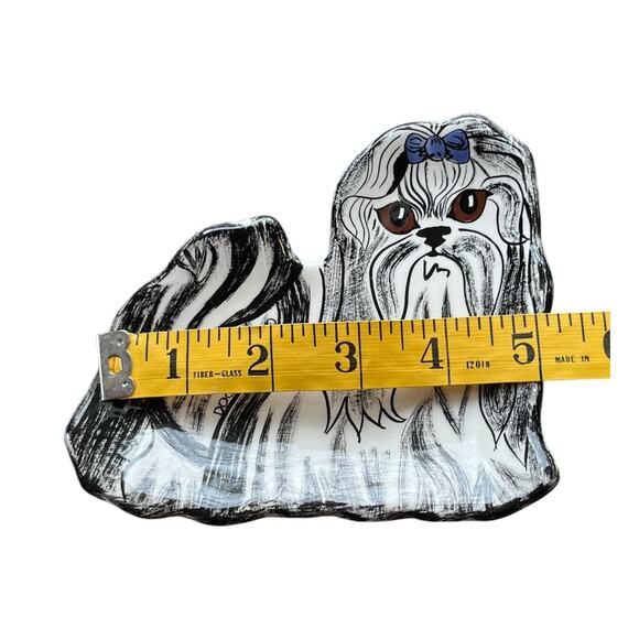 Dogs by Nina Cute Maltese Shih Tzu Trinket Tray Spoon Rest Dish 5 1/2” x 5” EUC - Picture 4 of 5